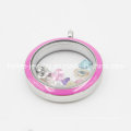 Moda de aço inoxidável de vidro charme jóias Locket Pingente